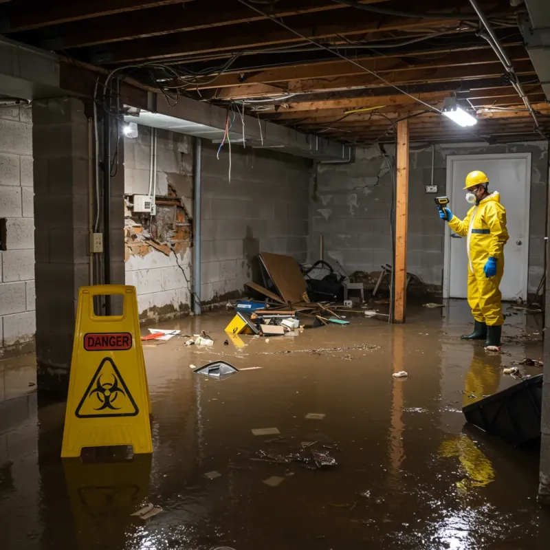 Flooded Basement Electrical Hazard in Neosho, MO Property